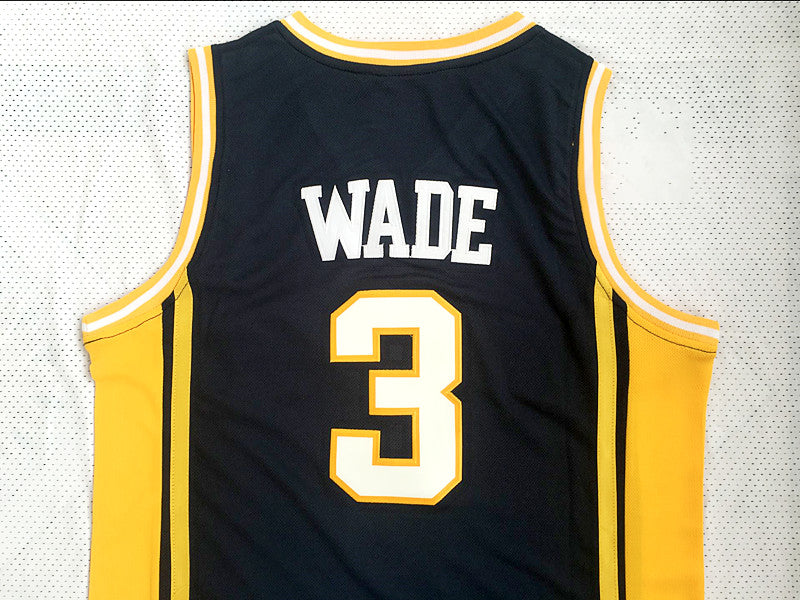 NCAA Marquette University No. 3 Wade dark blue new fabric jersey