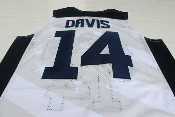 2012 American Dream Team No. 14 Davis White Embroidered Jersey