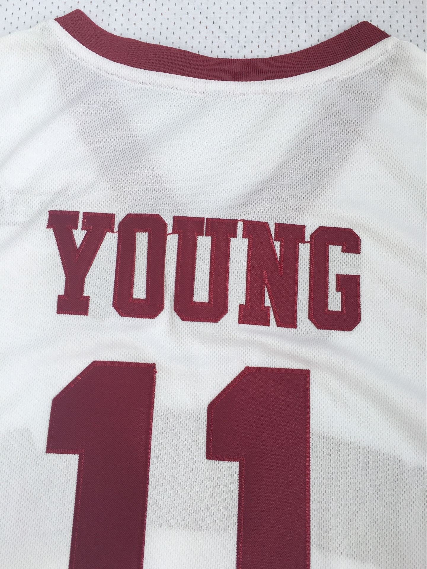 University of Oklahoma No. 11 Trae Young White Embroidered Jersey