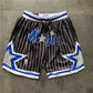 Orlando Magic JUST DON co-branded shorts black vertical stripes