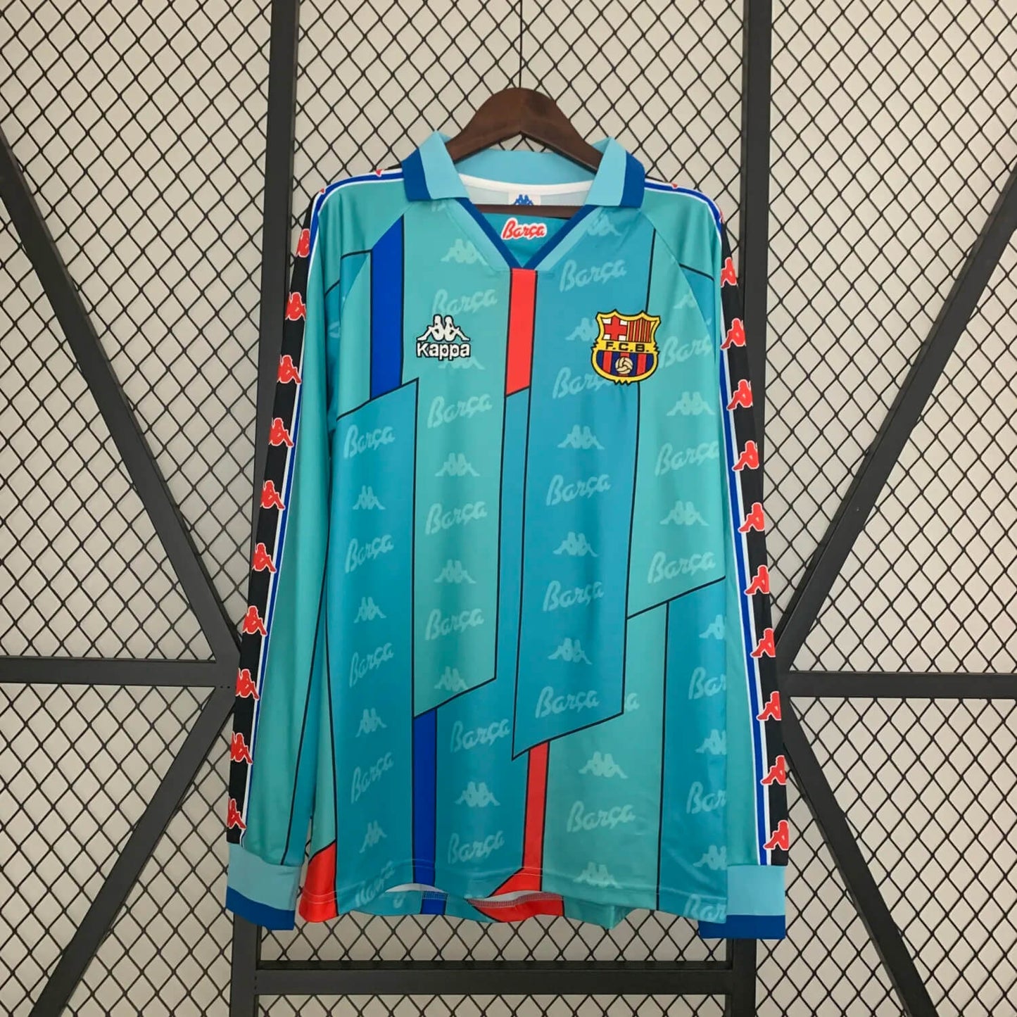 1996/1997 Retro Long Sleeves Barcelona Away Football Shirt 1:1 Thai Quality