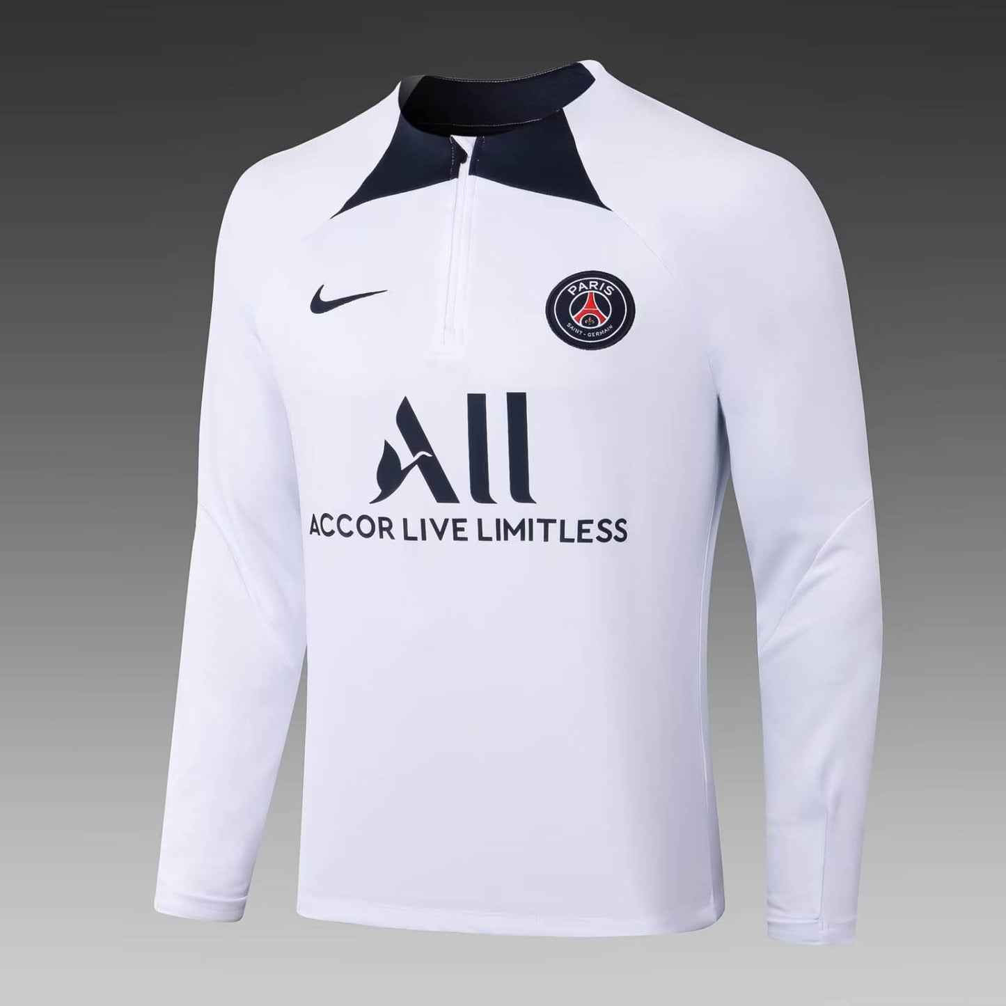 2022/2023 Psg Paris Saint-Germain Half-Pull Training Suit White