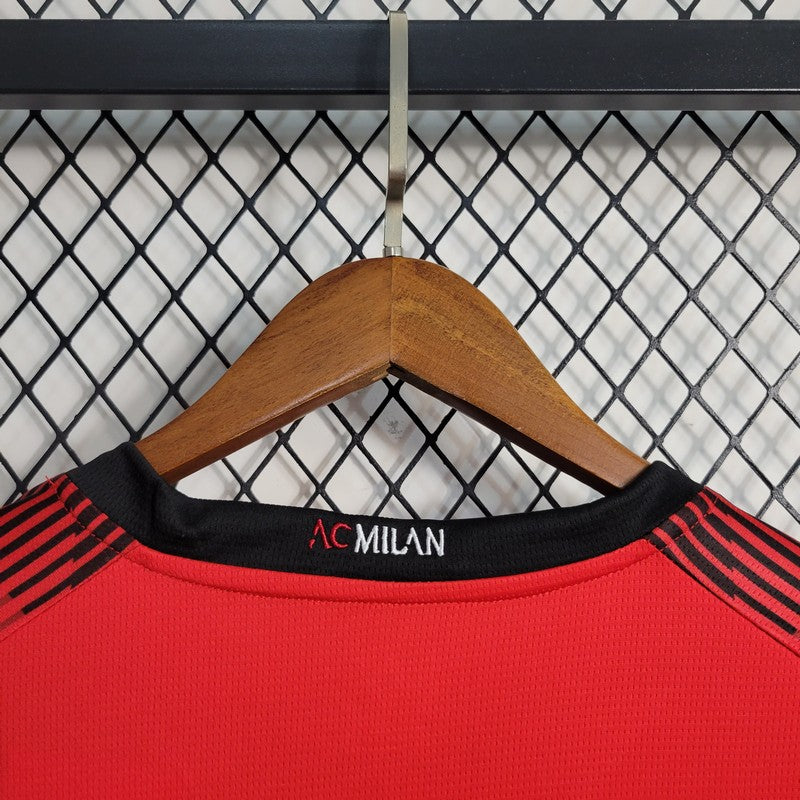 2023/2024 Long Sleeve AC Milan Home Soccer Jersey 1:1 Thai Quality