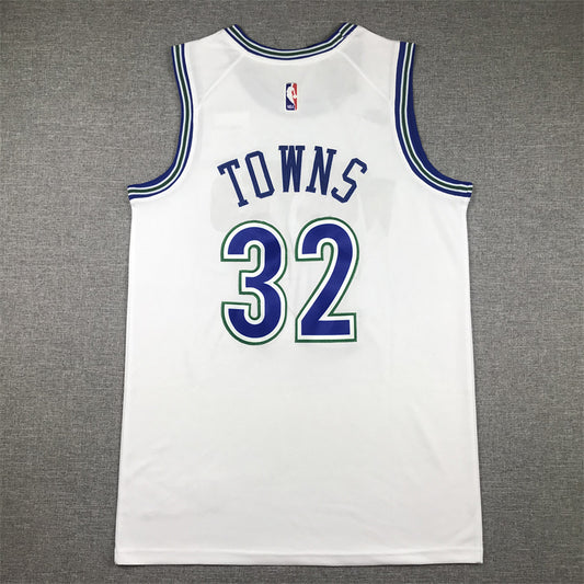 Timberwolves #32 Classic White Jersey