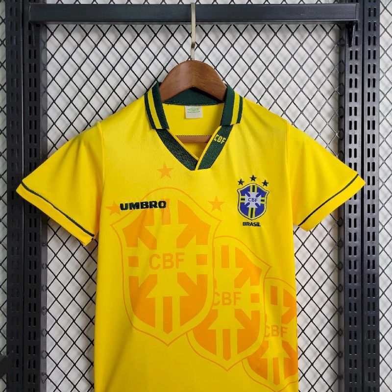 1994 Retro Kids Size Brazil Home Soccer Jersey