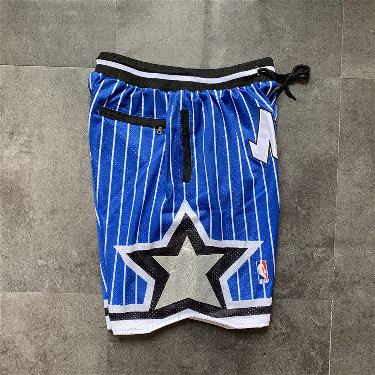 Orlando Magic JUST DON shorts vertical stripes blue