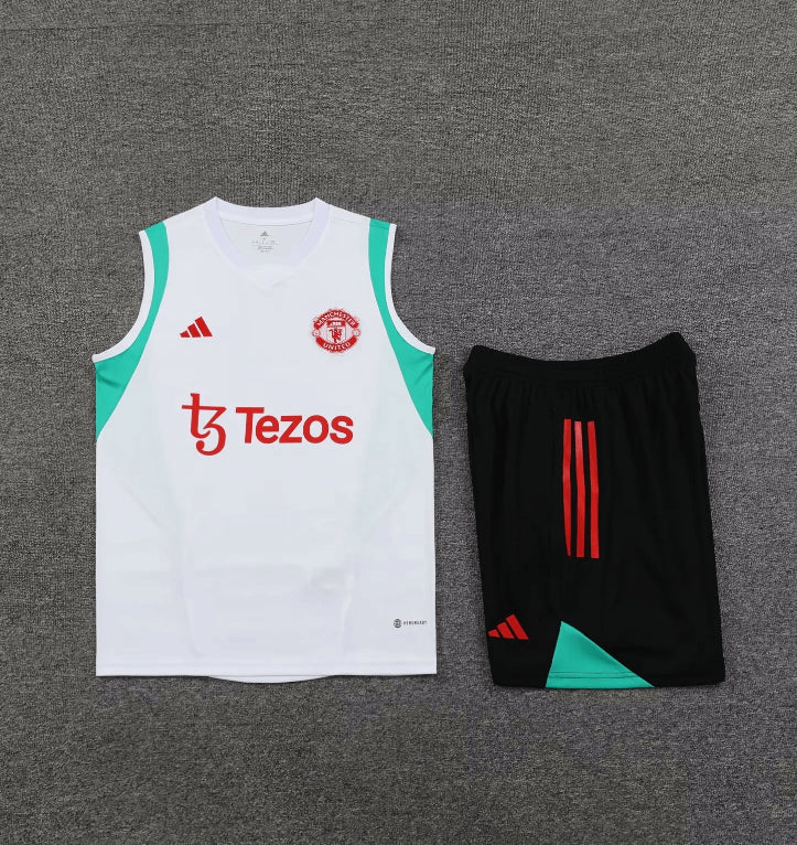 2023/2024 Manchester United pre-match training White Jersey+Shorts 1:1 Thai Quality