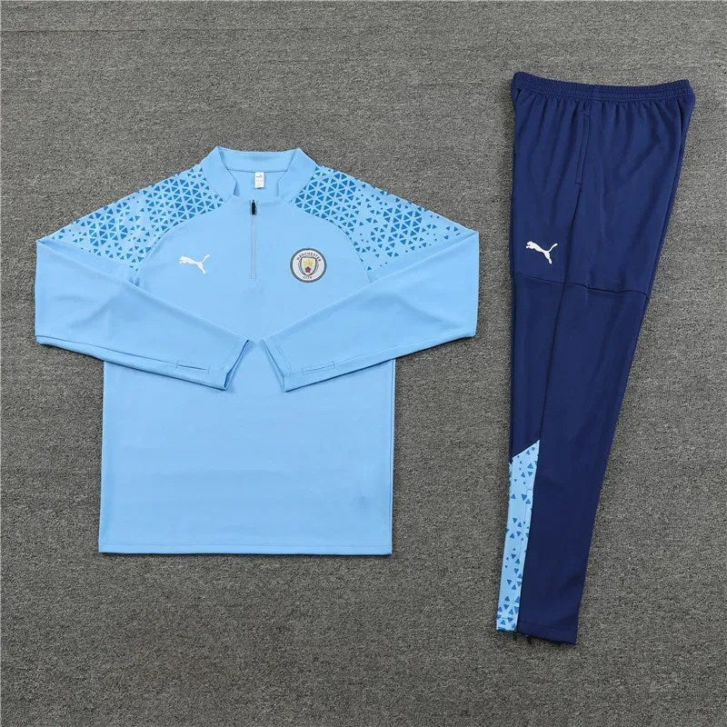 2023/2024 Manchester City long sleeves Training Suit Light Blue Football Shirt 1:1 Thai Quality