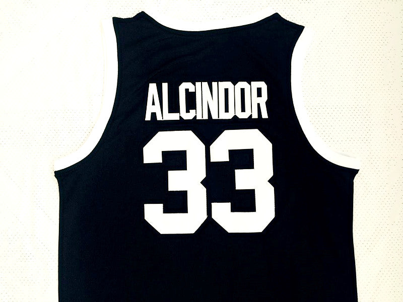 Kareem Abdul-Jabbar No. 33 High School Black Embroidered Jersey