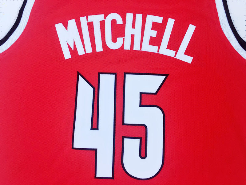 NCAA University of Louisville No. 45 Donovan Mitchell red embroidered jersey