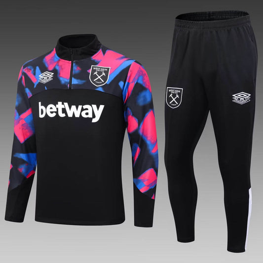 2022/2023 West Ham United Half-Pull Training Suit Black Football Shirt 1:1 Thai Quality