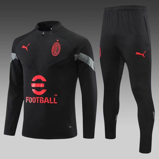 2022/2023 AC Milan Half-Pull Training Suit Black Soccer Jersey 1:1 Thai Quality