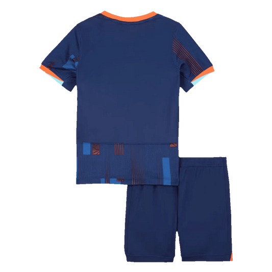 NETHERLANDS EURO AWAY SOCCER KIDS KIT 2024