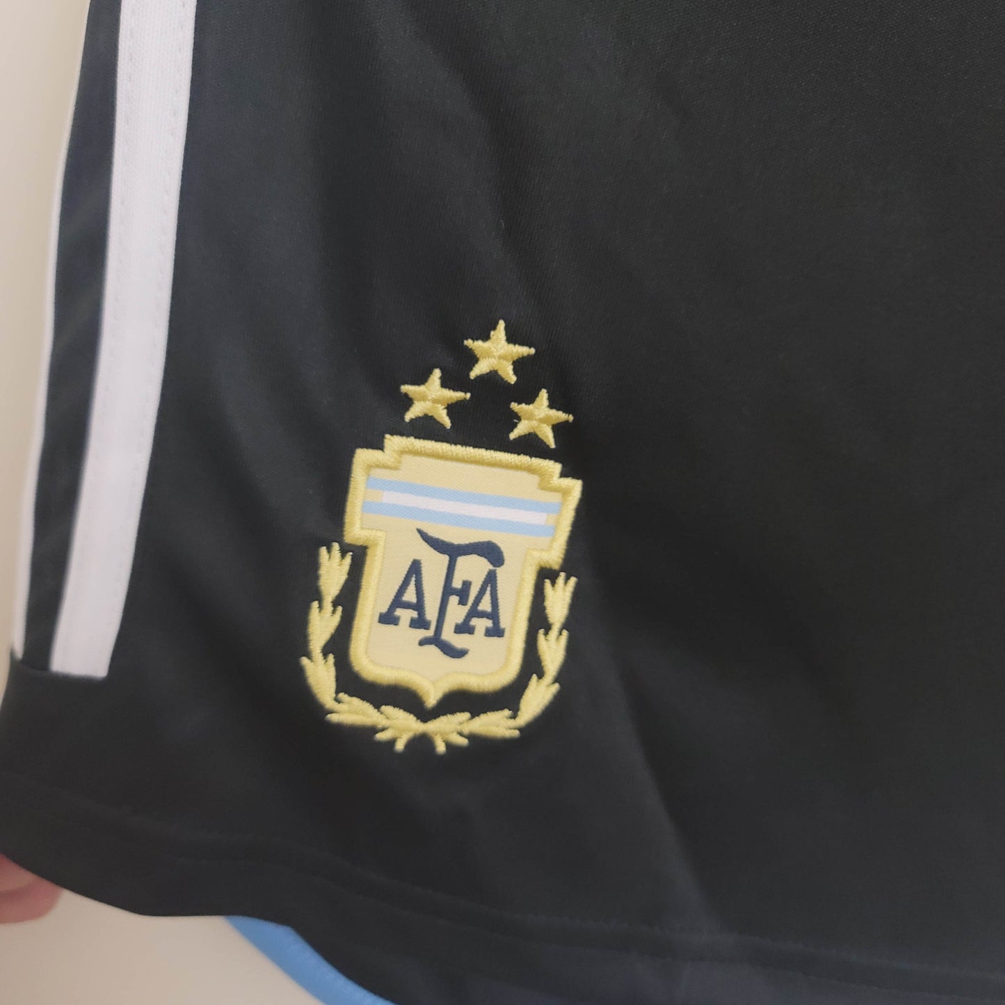 2022 FIFA World Cup Argentina National Team Jersey Home Shorts Black