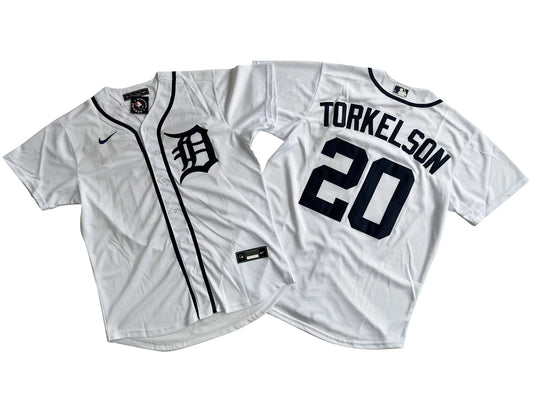 Men's Detroit Tigers Spencer Torkelson #20 White Home Replica Jersey