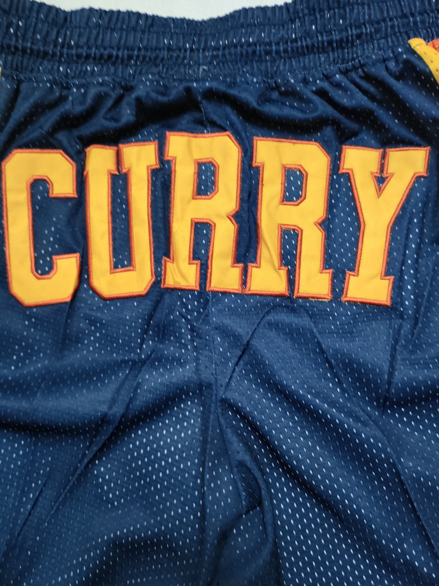 Golden State Warriors Dark Blue Curry Championship Edition Fully Densified Embroidered Pocket Shorts