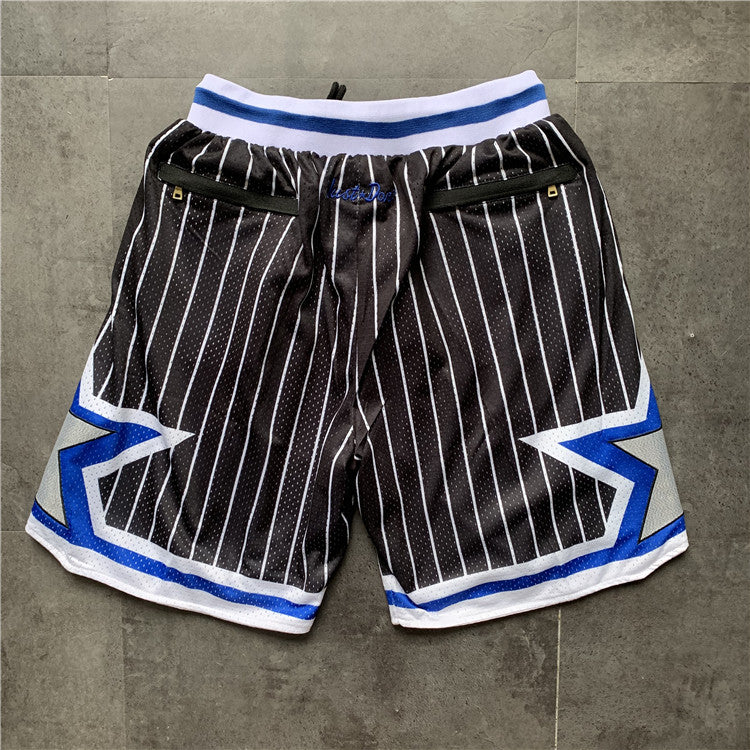 Orlando Magic JUST DON co-branded shorts black vertical stripes