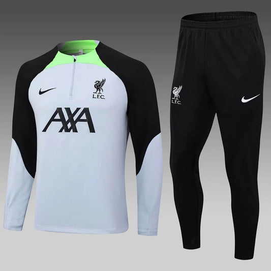 2023/2024 Liverpool Half-Pull Training Suit Grey Jersey 1:1 Thai Quality