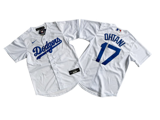 KID Youth Los Angeles Dodgers #17 Shohei Ohtani Royal White Base Jerse