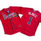 Men's Atlanta Braves 1# Ozzie Albies  Red Home Replica Player Name Jersey