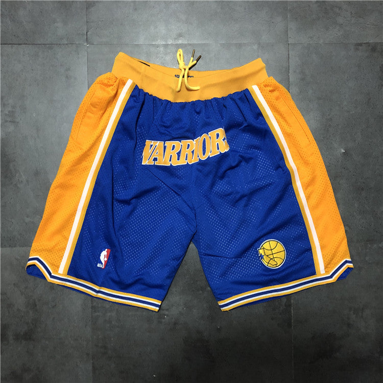 Golden State Warriors JUST DON joint retro shorts blue