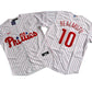 Men's Philadelphia Phillies 10# J.T. Realmuto  White Home Replica Player Name Jersey