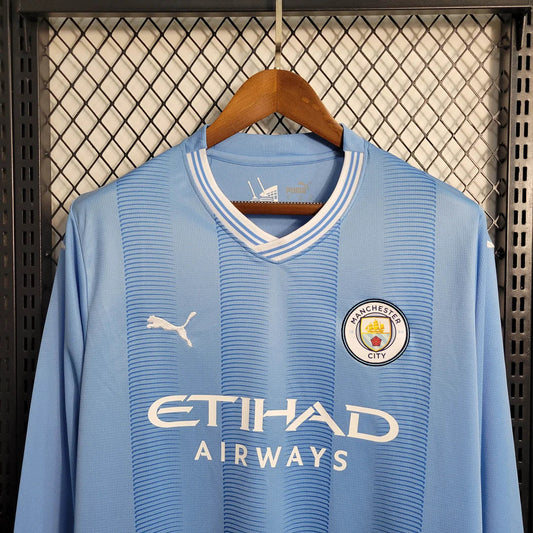 2023/2024 Long Sleeve Manchester City Home Football Shirt 1:1 Thai Quality