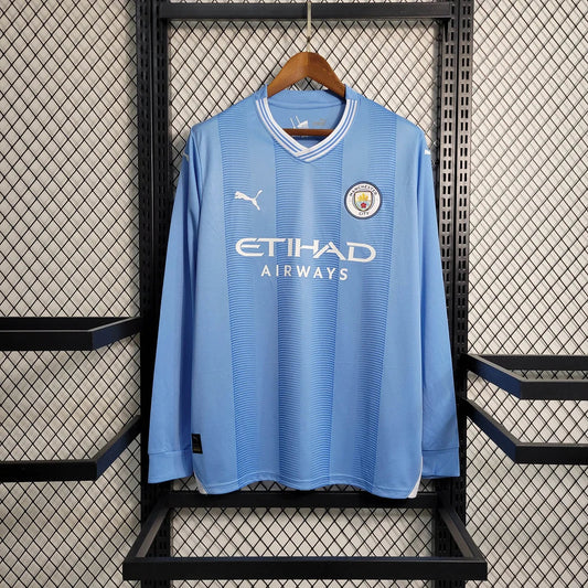 2023/2024 Long Sleeve Manchester City Home Football Shirt 1:1 Thai Quality