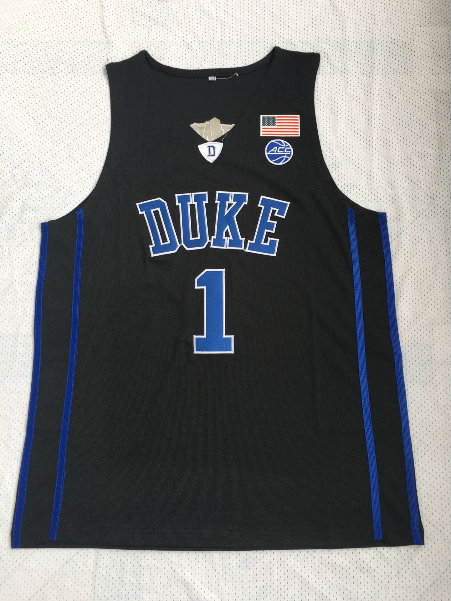 NCAA Duke University No. 1 Zion Williamson Black Embroidered Jersey