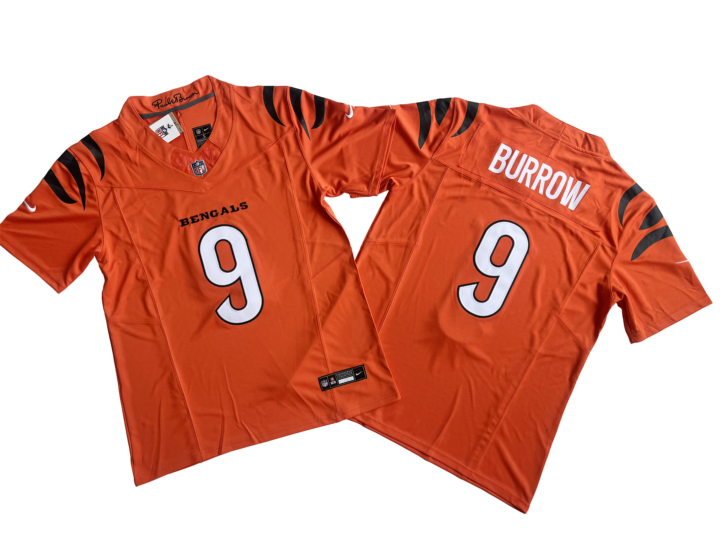 Cincinnati Bengals 9# Joe Burrow Orange Vapor F.U.S.E. Limited Jersey