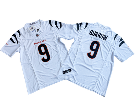 Cincinnati Bengals 9# Joe Burrow White Vapor F.U.S.E. Limited Jersey