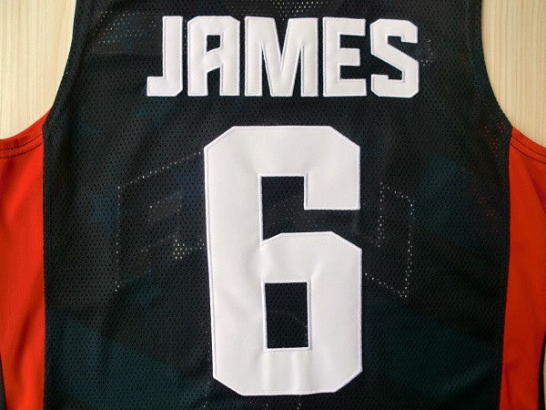 2012 American Dream Team No. 6 James Blue Embroidered Jersey