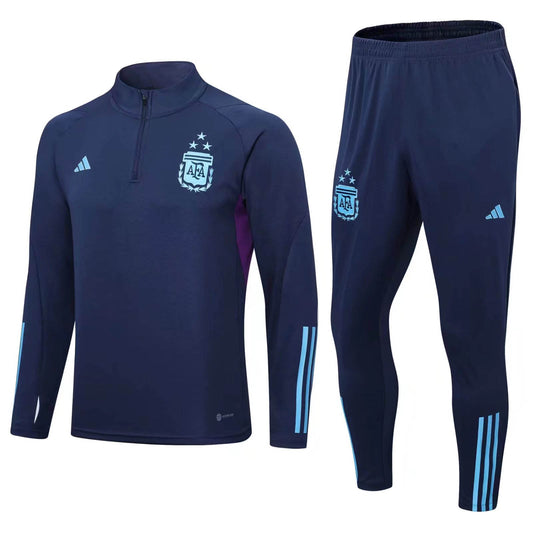 2022 Argentina Half-Pull Training Suit Royal Blue Jersey