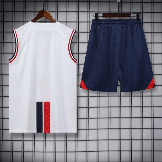 2023/2024 Psg Paris Saint-Germain pre-match training White Jersey+Shorts 1:1 Thai Quality