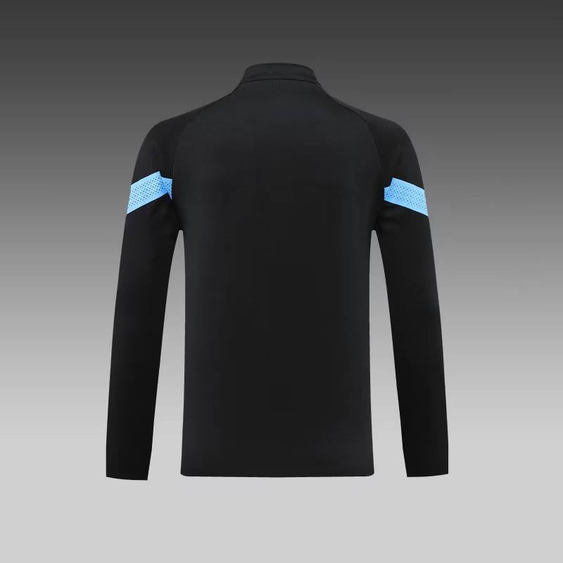 2022/2023 Olympique de Marseille Half-Pull Training Suit Black Football Jersey