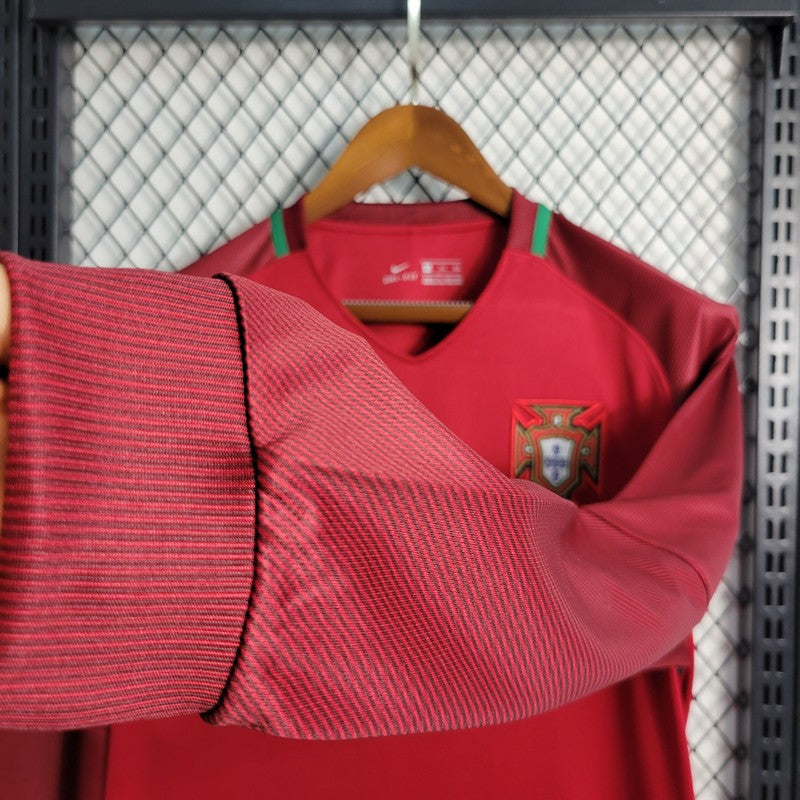 2016 FIFA World Cup Long Sleeve Portugal Home Football Shirt