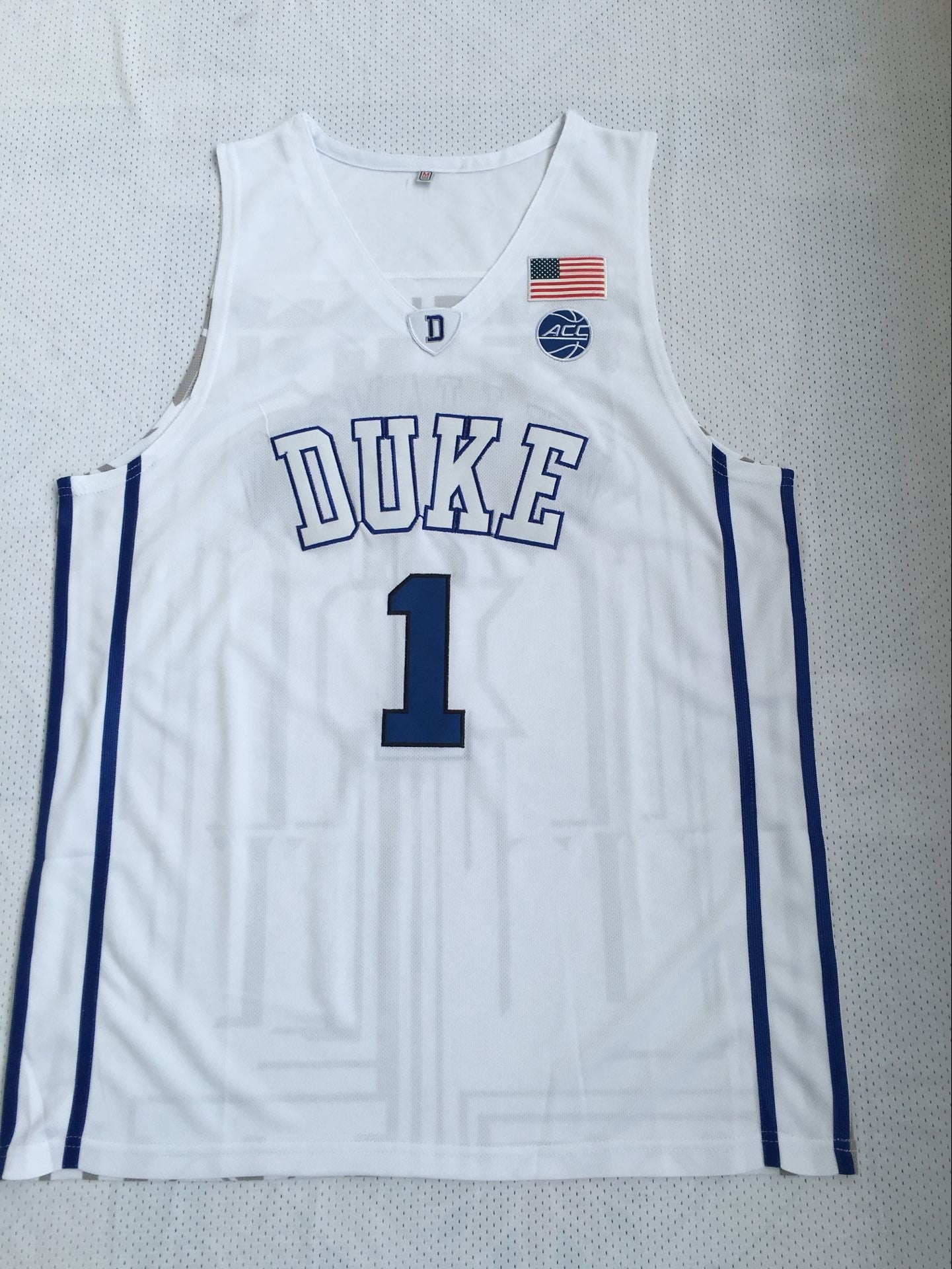 NCAA Duke University No. 1 Zion Williamson White Embroidered Jersey