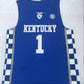 NCAA Kentucky No. 1 Booker Blue University Embroidered Jersey