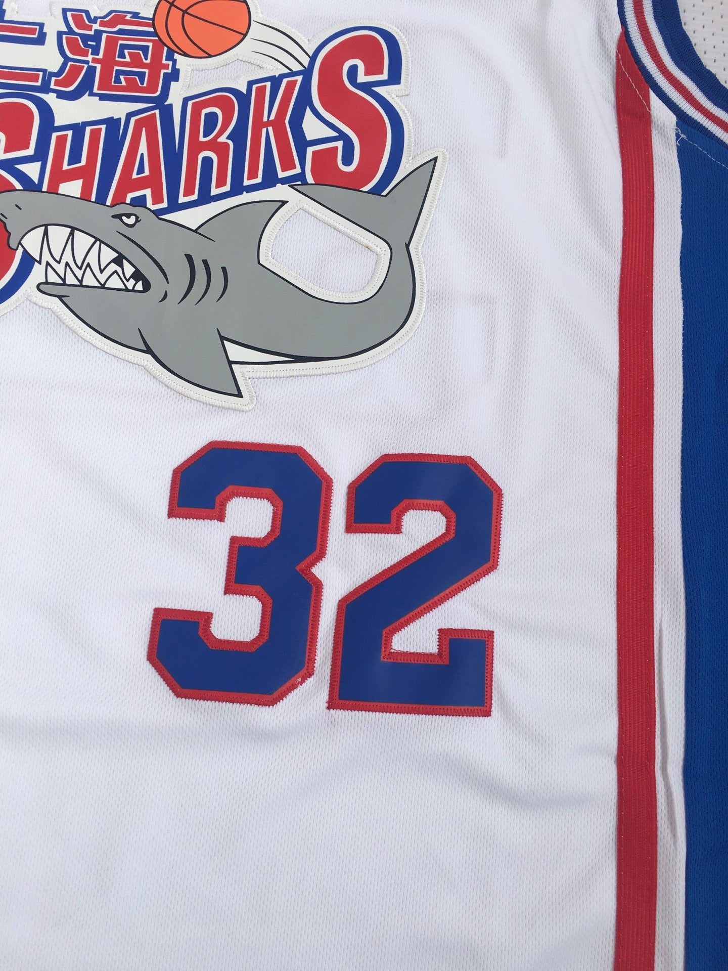 Shanghai team No. 32 Fredette white embroidered jersey