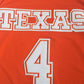 NCAA University of Texas No. 4 Bamba Orange White Embroidered Jersey