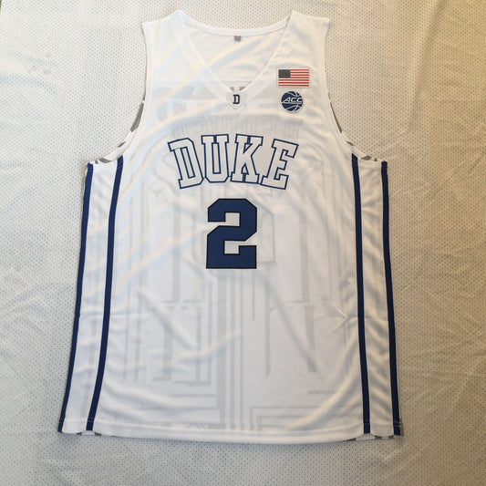 NCAA Duke University No. 2 Cam Reddish White Embroidered Jersey