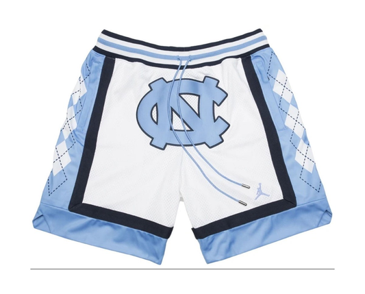 North Carolina JUST DON white dense embroidery pocket pants