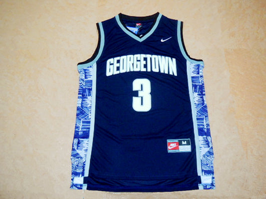 NCAA Allen Iverson No. 3 Georgetown University Edition Basketball Uniform Dark Blue