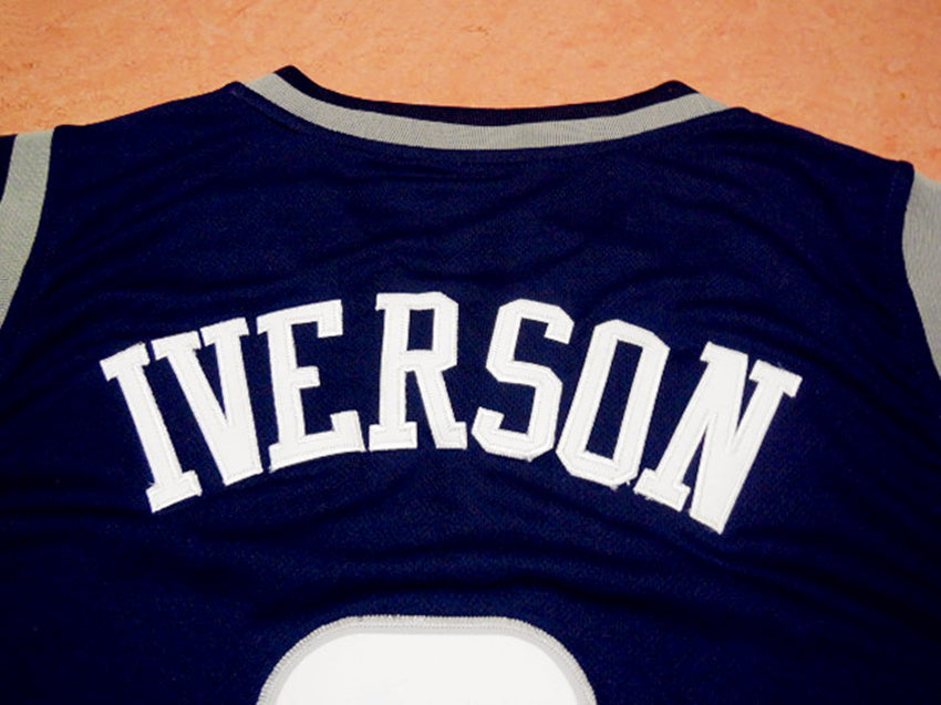 NCAA Allen Iverson No. 3 Georgetown University Edition Basketball Uniform Dark Blue