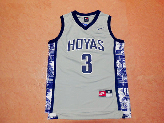 NCAA Allen Iverson No. 3 Georgetown University Edition Basketball Uniform Gray