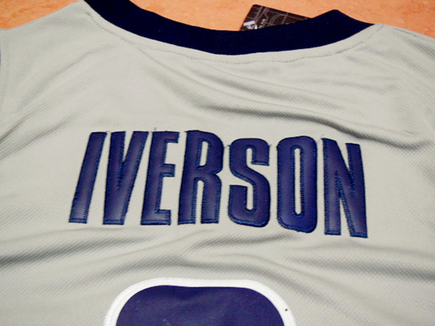 NCAA Allen Iverson No. 3 Georgetown University Edition Basketball Uniform Gray