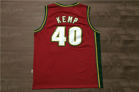 SuperSonics 40# Sean Kemp Red 97-98 Classic Retro New Fabric Fan Edition Jersey