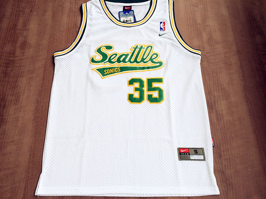 SuperSonics No. 35 Durant Retro White Premium Mesh