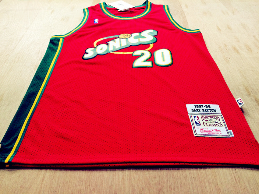 SuperSonics No. 20 Gloves Gary Payton Red 97-98 Classic Retro Premium Mesh Fan Edition Jersey