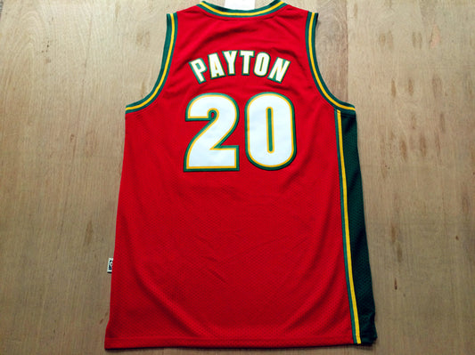 SuperSonics No. 20 Gloves Gary Payton Red 97-98 Classic Retro Premium Mesh Fan Edition Jersey